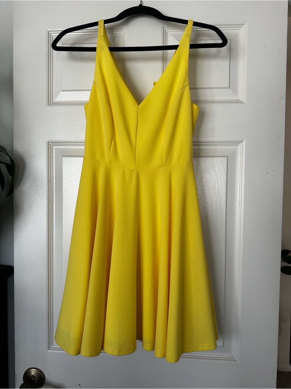 Lulu's Sunny Yellow V-Neck Mini Dress